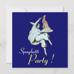 Convite PARTIDO ESPAGHETTI, janto azul ITALIANO KITCHEN