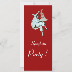 Convite PARTIDO ESPAGHETTI, janto vermelho ITALIANO KITCHE