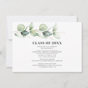 Convite Partido Eucalyptus Foliage Greenery Graduation 202
