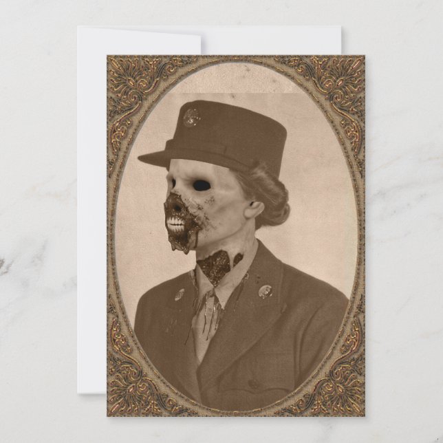 Convite Partido fêmea do Dia das Bruxas do soldado do (Frente)