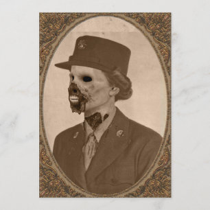 Convite Partido fêmea do Dia das Bruxas do soldado do