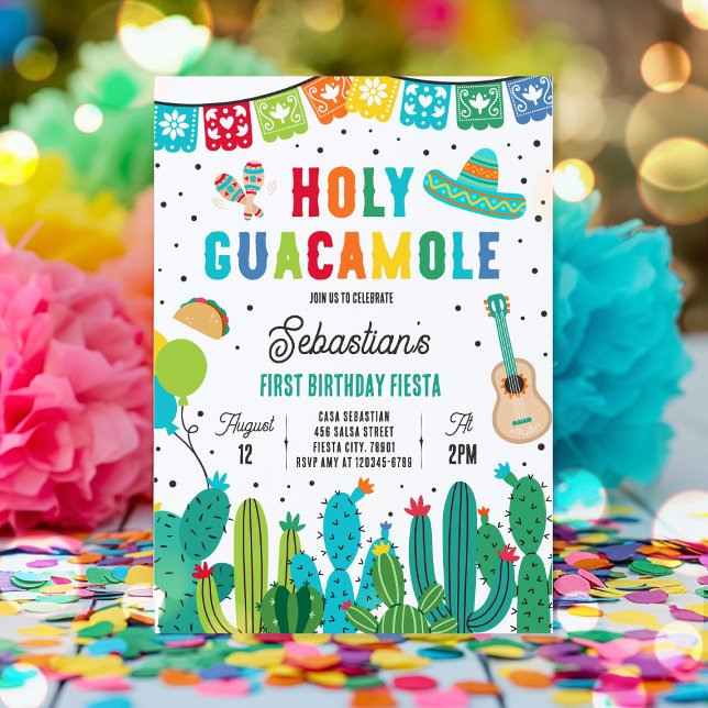 Convite Partido Fiesta, primeiro aniversario Guacamole (Criador carregado)