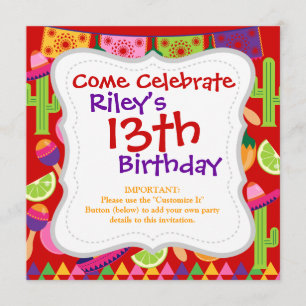 Convite Partido Fiesta Sombrero Limões Violão Maraca Sag