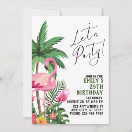 Convite Partido Flamingo Rosa