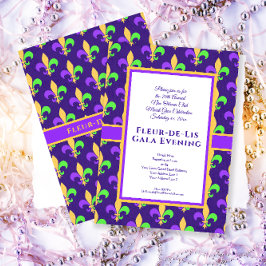 Convite Partido Fleur-de-Lis do New Orleans Mardi Gras