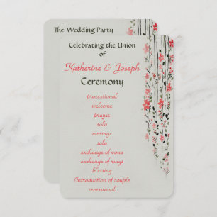 Convite Partido floral oriental do programa do casamento