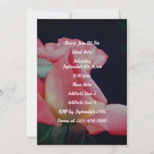 Convite Partido Floral Rosa Rosebud Rosa
