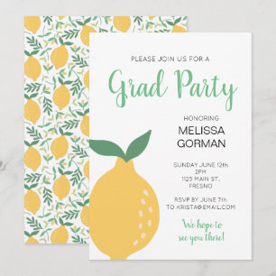 Convite Partido Formando de Limão Amarelo Moderno