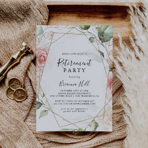 Convite Partido Geométrico Dourado para Retirada da Folha