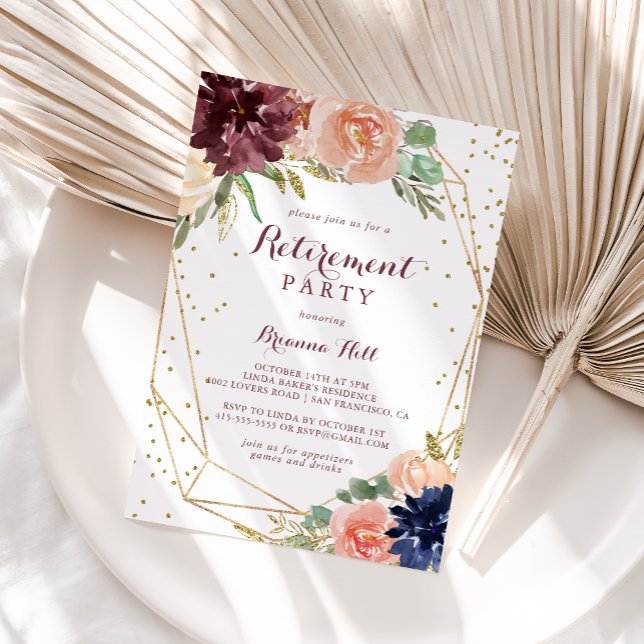 Convite Partido Geométrico Rústico Dourado da Baixa Lumino (Criador carregado)