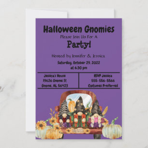 Convite Partido Gnomo Puro Halloween