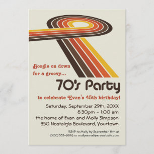 Convite Partido Groovy das listras 70s