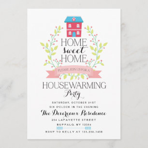 Convite Partido Home doce Home moderno do Housewarming