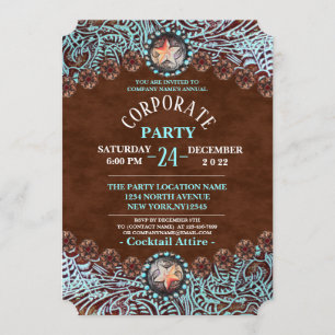 Convite partido incorporado marrom do país ocidental de