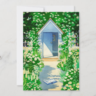 Convite Partido inglês da Aquarela do jardim da casa de