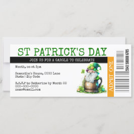 Convite Partido irlandês do bilhete de embarque de cerveja