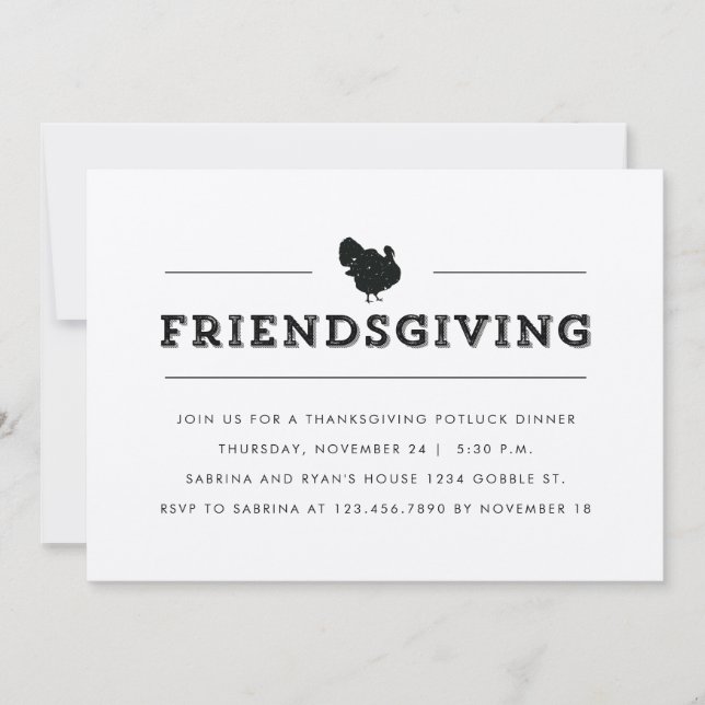 Convite Partido Jante Simples de Amizade (Frente)