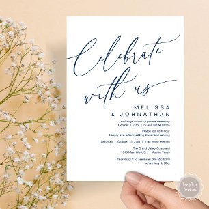 Convite Partido Janto Romântico de Casamento, Celebrar con