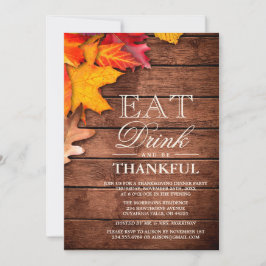 Convite Partido Janto Rustic Wood Autumn Mapee Thankand