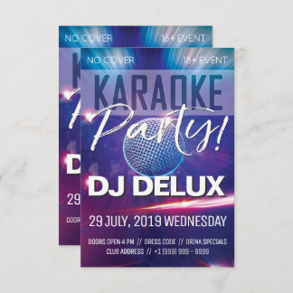 Convite Partido Karaoke| DJ| Club Flyer