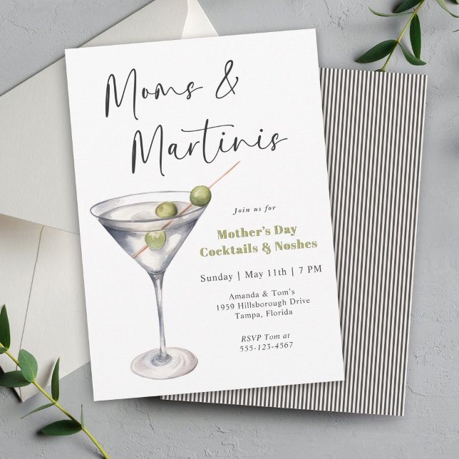 Convite Partido mães e Dia de as mães Martinis (Available in both printed and instant download digital formats.)