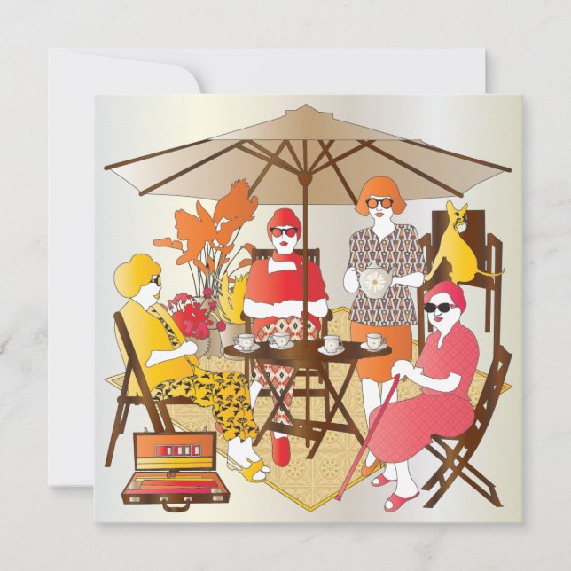 Convite Partido Mah Jongg Tea (Frente)