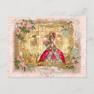 Convite Partido Marie Antoinette a Rosa em Versalhes