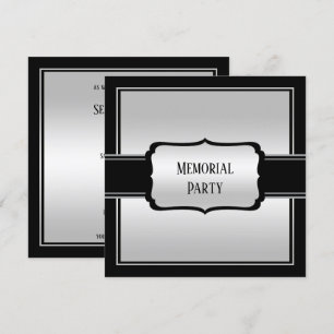 Convite Partido Memorial Prata e Negro do Homem Elegante