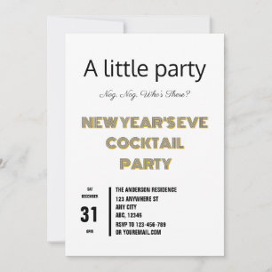 Convite Partido Minimalista do Cocktail na véspera de Ano
