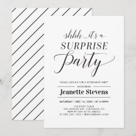 Convite Partido Minimalista Preto e Retirada de Surpresa B