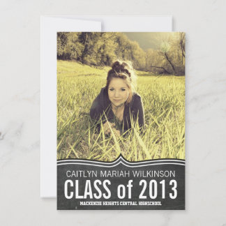 Convite Partido Modern Chalkboard Large Photo Formando
