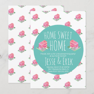 Convite Partido Modern Isometric Homes Housearming