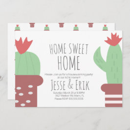 Convite Partido Moderno do Aquecimento Doméstico de Cactus