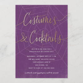 Convite Partido moderno do Dia das Bruxas dos trajes e dos