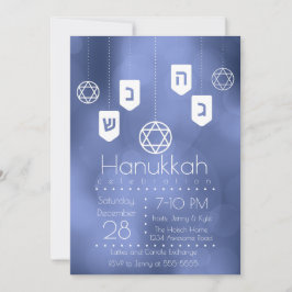 Convite Partido Moderno dos Sonhos de Hanukkah