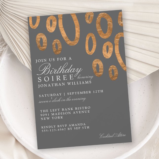 Convite Partido Moderno Elegante Birthday Soiree (Criador carregado)