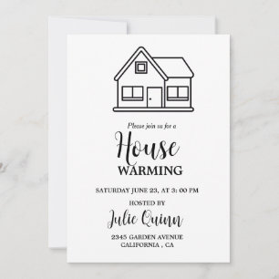 Convite Partido Moderno Minimalista do Aquecimento da Casa