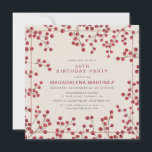 Convite Partido Moderno Red Berry aniversário de 30 anos<br><div class="desc">Chá de panela de chic russo apresenta bagas vermelhas rústicas como um quadro. A tipografia moderna e mínima contribui para a estética contemporânea.</div>