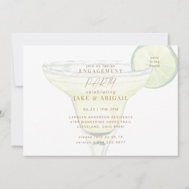 Convite Partido na Casa Margarita Festa de noivado II (Frente)