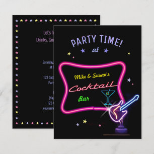 Convite Partido Neon Cocktail (personalizável)