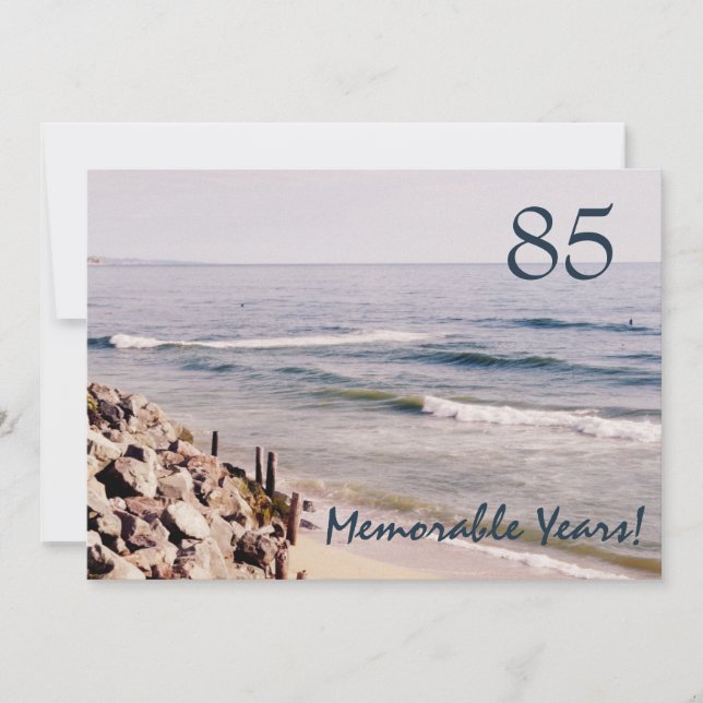 Convite Partido-Oceano memorável de 85 anos/aniversário (Frente)