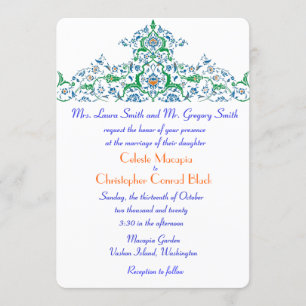 Convite Partido ou Casamento turco-árabe marroquino persa