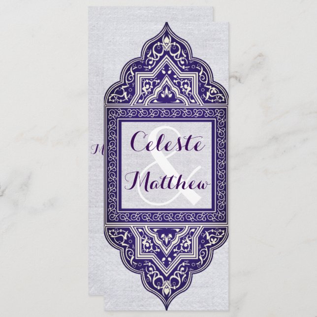 Convite Partido ou Casamento Turco Árabe Marroquino Persa (Frente/Verso)