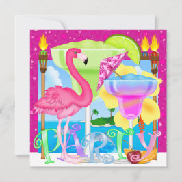 Convite Partido Paraíso Praia / Luau