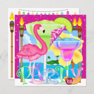 Convite Partido Paraíso Praia / Luau