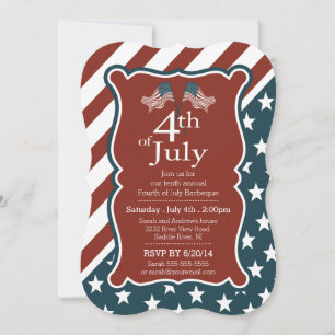 Convite Partido Patriotic Stars & Stripe 4 de julho