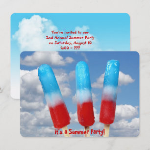 Convite Partido patriótico do popsicle