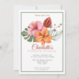 Convite Partido Personalizado Botânico Tropical