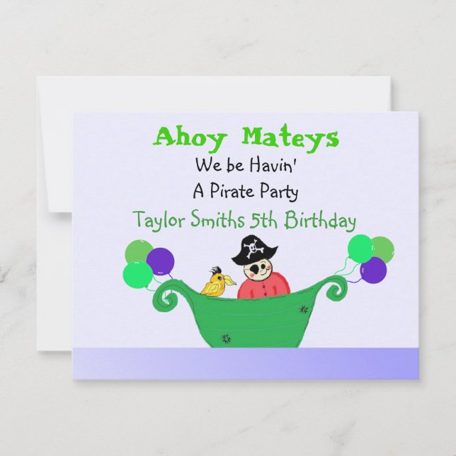 Convite Partido Pirata Ahoy Matys (Frente)