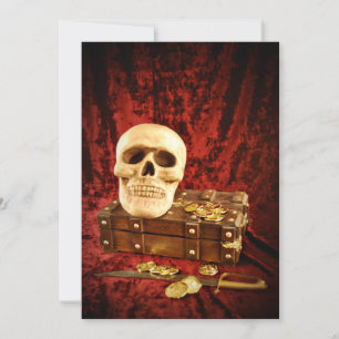 Convite Partido Pirata do Tesouro de Halloween